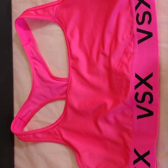 VS Sports Bra Fluorescent Pink Workout Bra VSX Sport Bra VS Hot Pink Top VS Top - Picture 2 of 6